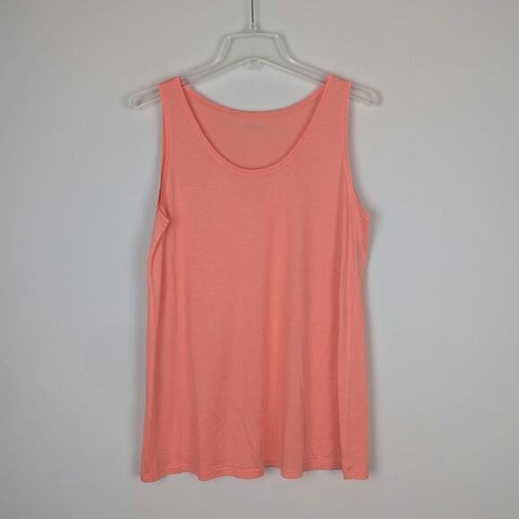 Eileen Fisher System Coral Silk and Cotton Shell Tank Top Medium - Picture 4 of 4